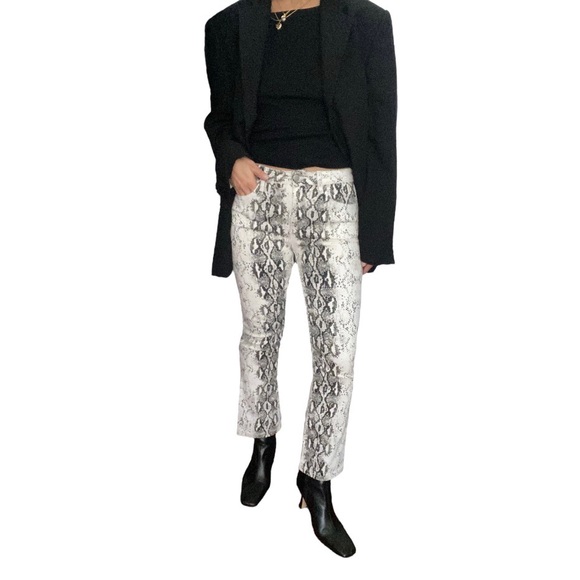 Ashley Mason Denim - Ashley Mason Snake Print Flared Cropped Size 5